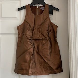 Bronze vegan leather tank xs